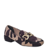 Mocassini animalier punta quadrata e accessorio oro F/W