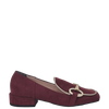 Mocassini punta quadrata camoscio bordeaux e accessorio oro F/W
