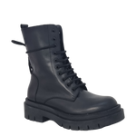 Anfibi con stringhe in pelle nero F/W