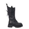Anfibi alto con stringhe in pelle nero suola alta F/W