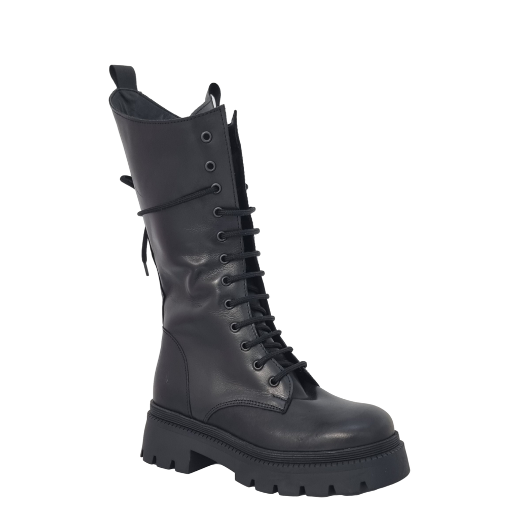 Anfibi neri suola alta new arrivals