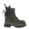 Anfibi con stringhe in camoscio verde suola alta F/W