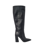 Stivali con tacco alto largo in pelle nero F/W