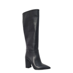 Stivali con tacco alto largo in pelle nero F/W