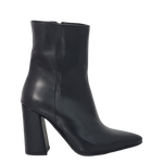 Stivaletti con tacco alto largo in pelle nero F/W