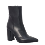 Stivaletti con tacco alto largo in pelle nero F/W