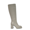 Stivale con tacco e plateau basso in pelle panna F/W