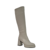Stivale con tacco e plateau basso in pelle panna F/W