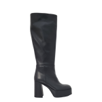 Stivale con tacco e plateau alto in pelle nero F/W