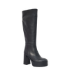 Stivale con tacco e plateau alto in pelle nero F/W