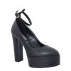 Decoltè pelle nero con tacco alto e plateau made in italy F/W