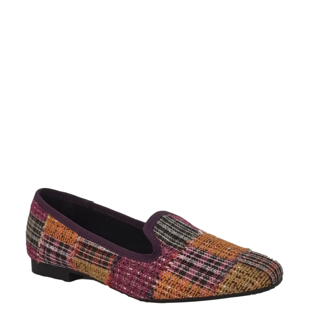 Ballerine multicolor viola a punta tonda in tessutoF/W