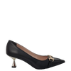 Décolleté nero con tacco particolare oro e accessorio F/W