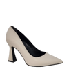 Décolleté tacco alto a rocchetto in pelle panna F/W