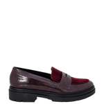 Mocassini naplak e velluto bordeaux F/W