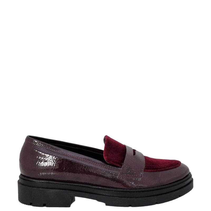 Mocassini naplak e velluto bordeaux F/W