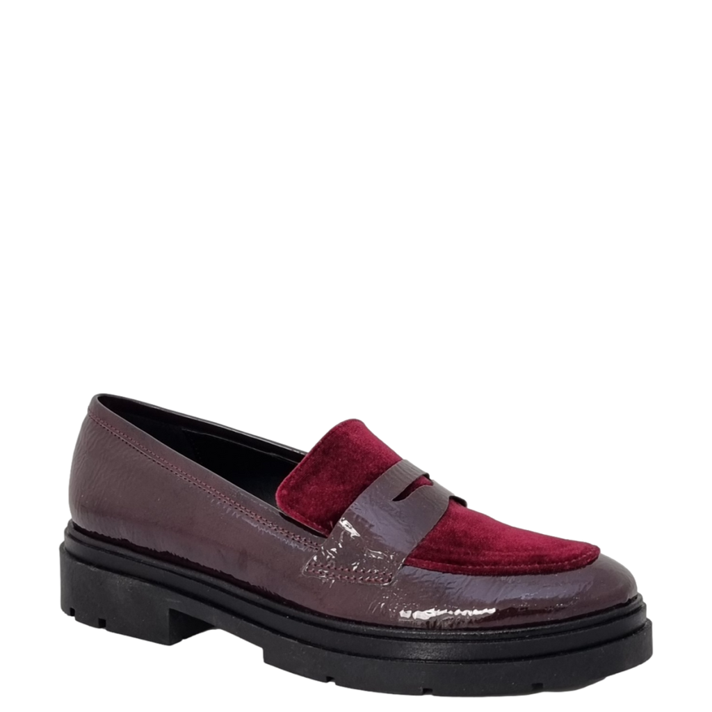 Mocassini naplak e velluto bordeaux F/W