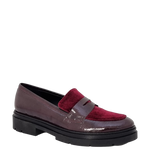 Mocassini naplak e velluto bordeaux F/W