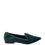 Ballerine verde a punta in vellutino F/W