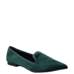 Ballerine verde a punta in vellutino F/W