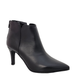 Tronchetti bassi con tacco a spillo in pelle nero F/W