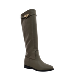Stivali sotto al ginocchio con accessorio pelle verde V F/W