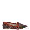 Ballerine a punta in tessuto multicolor caraibi marrone