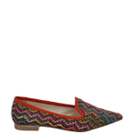 Ballerine a punta in tessuto multicolor caraibi marrone