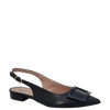 Ballerine chanel a punta in pelle nero con accessorio in tinta