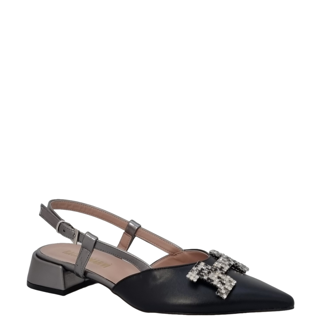 Ballerine chanel a punta bicolore con accessorio H
