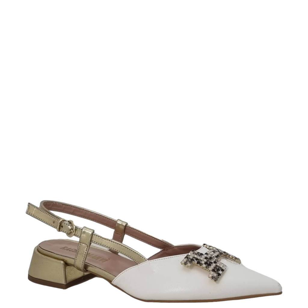 Ballerine chanel a punta bicolore con accessorio H
