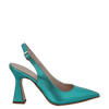 Décolleté chanel laminato tiffany con tacco a clessidra