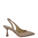 Décolleté chanel con elastico in pelle nude tacco laccato
