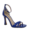 Sandalo punta quadrata in vernice blu