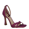 Sandalo punta quadrata in glitter fuxia