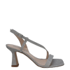 Sandali eleganti a punta quadrata in glitter argento