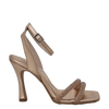 Sandali eleganti cipria con strass e tacco alto
