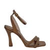 Sandali eleganti bronzo con strass e tacco alto