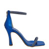 Sandali eleganti blu con strass e tacco alto
