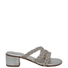 Sandali eleganti argento con tacco basso e comodo