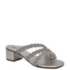 Sandali eleganti argento con tacco basso e comodo