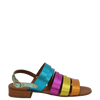 Sandali bassi laminato multicolor con tacco basso