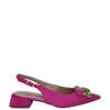Ballerine chanel a punta raso fuxia con accessorio multicolor