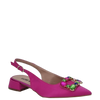 Ballerine chanel a punta raso fuxia con accessorio multicolor