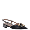 Ballerine chanel a punta pelle nero con accessorio multicolor