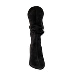 Stivaletti con tacco basso arricciati camoscio nero F/W