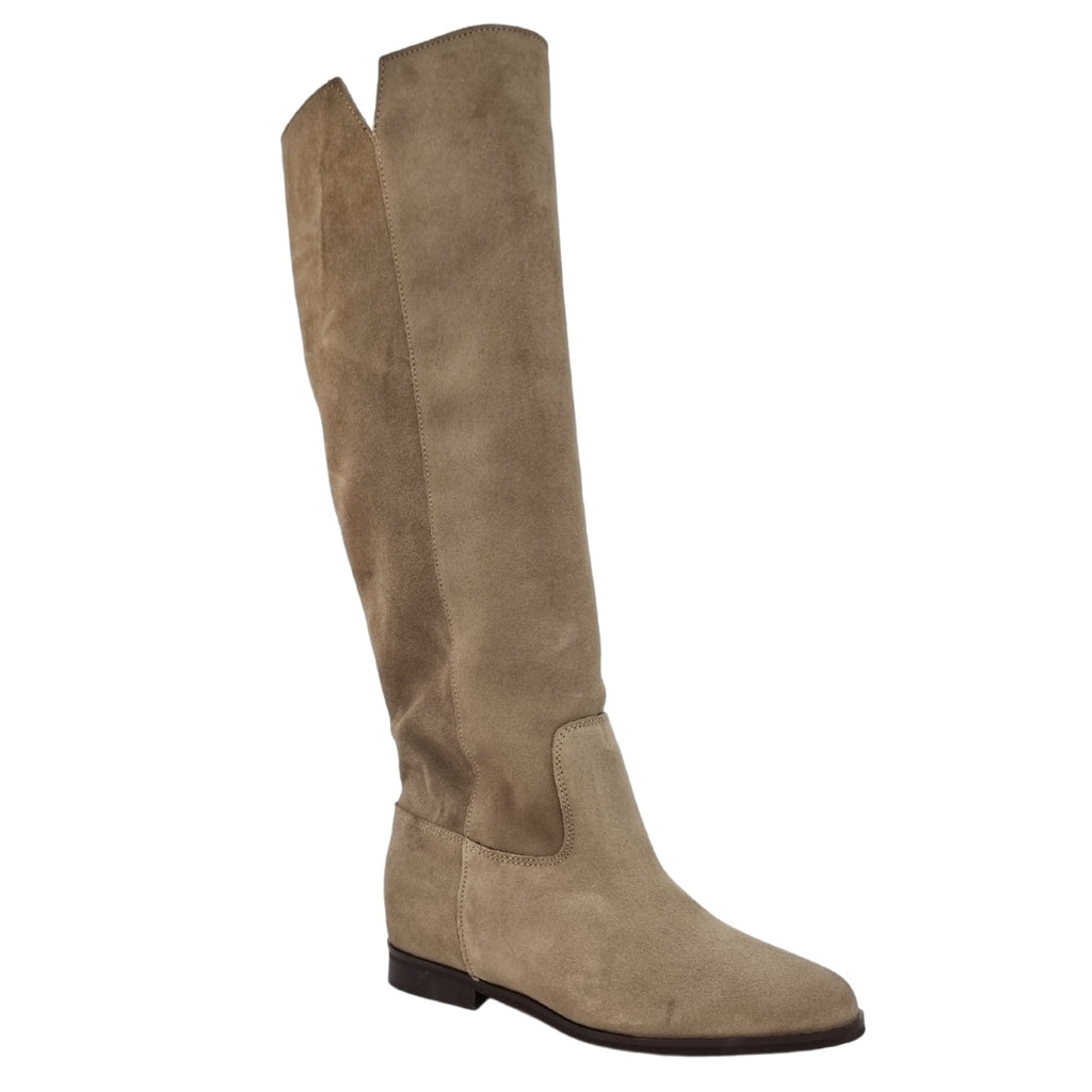 Stivali sotto al ginocchio camoscio beige V F/W