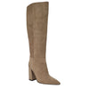 Stivali a tubo con tacco largo camoscio beige F/W