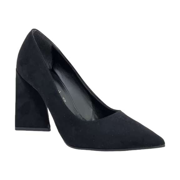 Decoltè camoscio nero tacco a piramide F/W