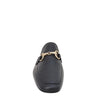 Mules vera pelle nero con morsetto oro